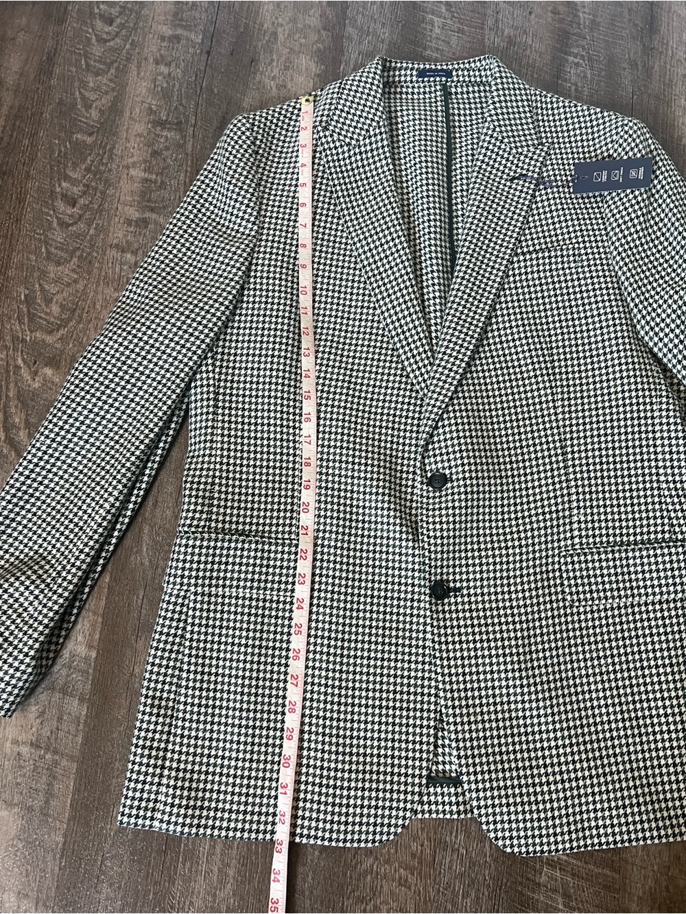 Stafford Classic Green Houndstooth Sport Coat-Size 46L - Picture 10 of 12